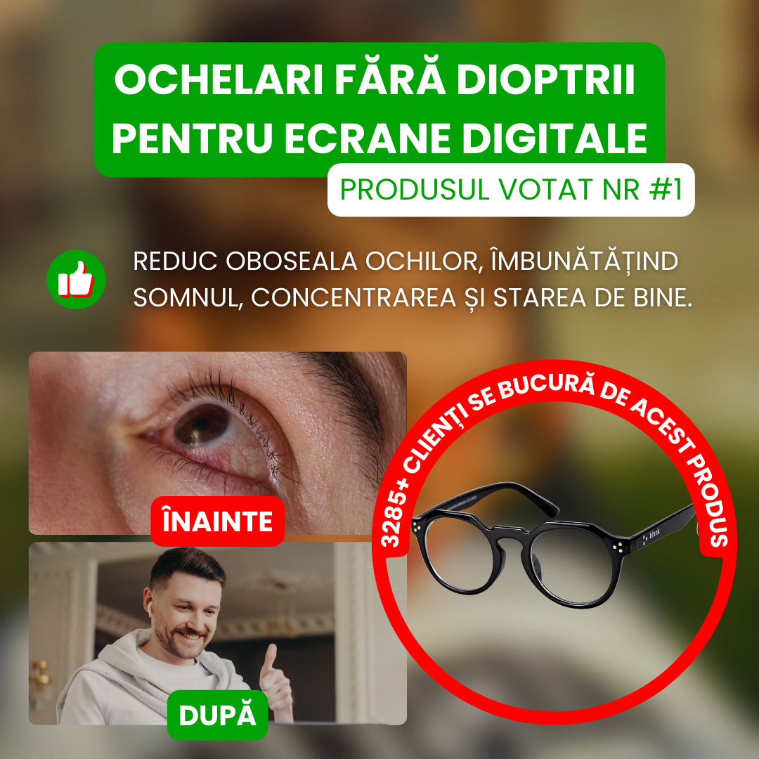 Ochelari de Protecție Unisex cu Filtru Împotriva Luminii Albastre Emise de Ecrane 🧑‍💻, Fără Dioptrii, Confortabili și Rezistenți 🤳