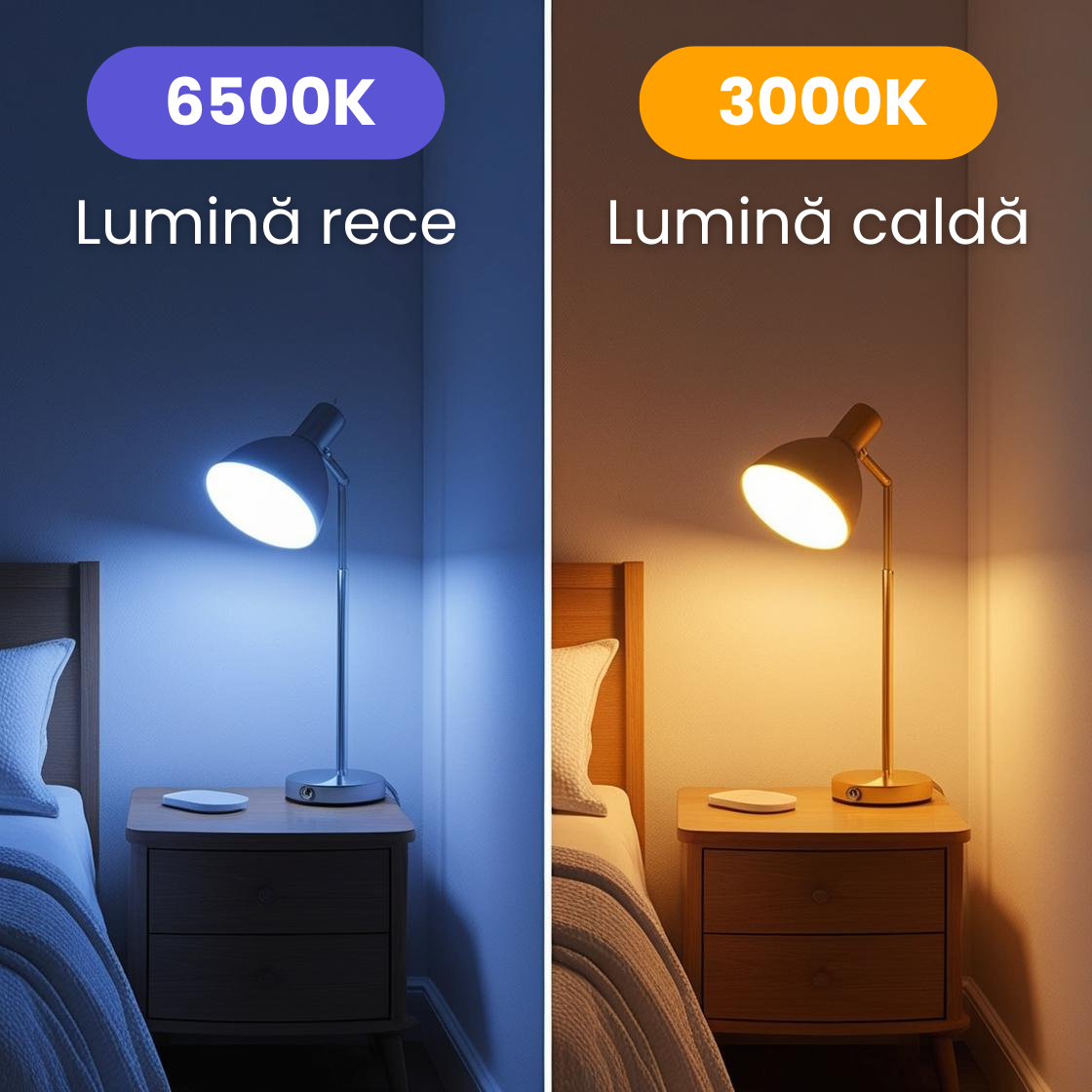 [6 + 2 GRATIS] Pachet Becuri LED Ultra Economice 9W (Echivalent 90W), Consum Redus 90%, E27, Iluminare Puternică, Durată 15 Ani 💡